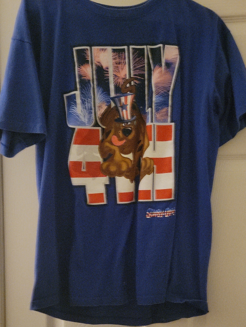 Blue Novelty Scooby Doo July 4th Graphic Tee